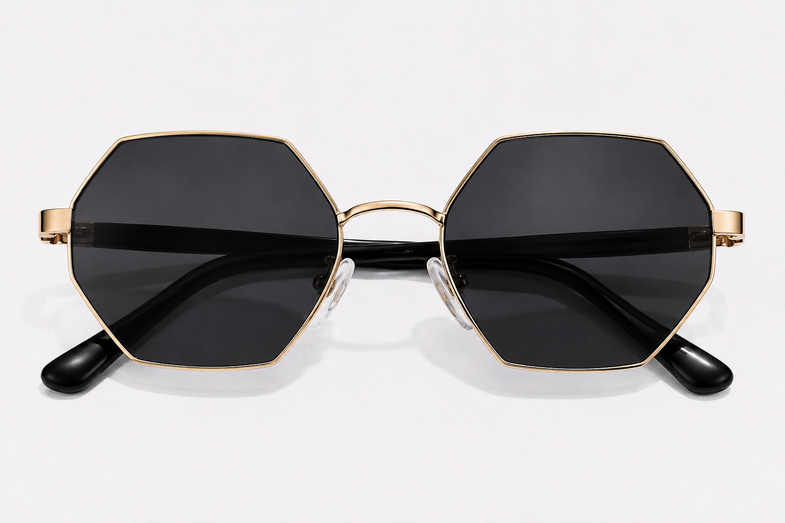 Gafas - Atenea — Octagonales - Negras - Marco Dorado